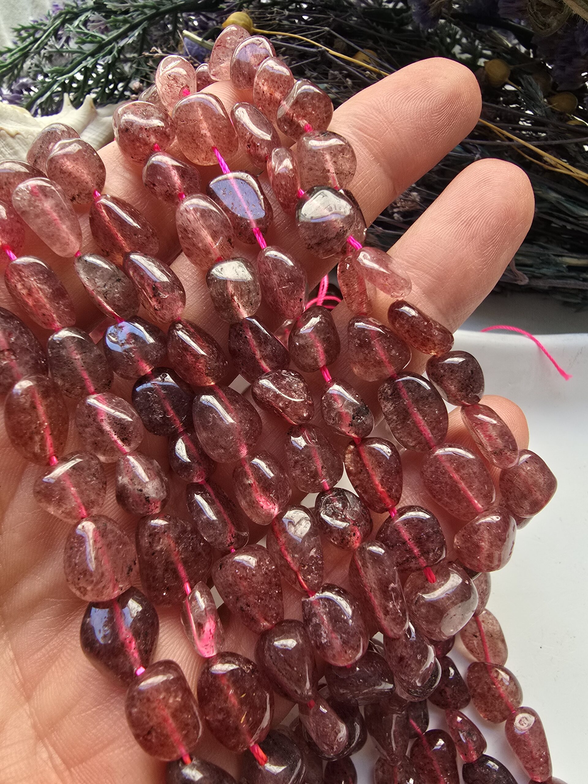 6-8 MM Amorf Doğal Çilek Kuvars Taşı - Görsel 3