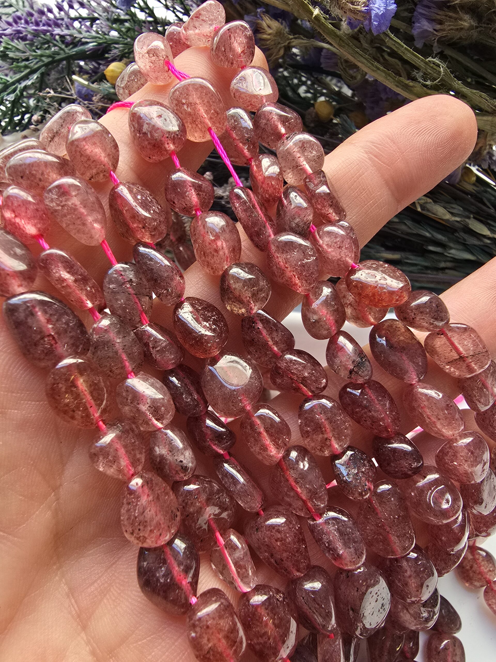 6-8 MM Amorf Doğal Çilek Kuvars Taşı - Görsel 2