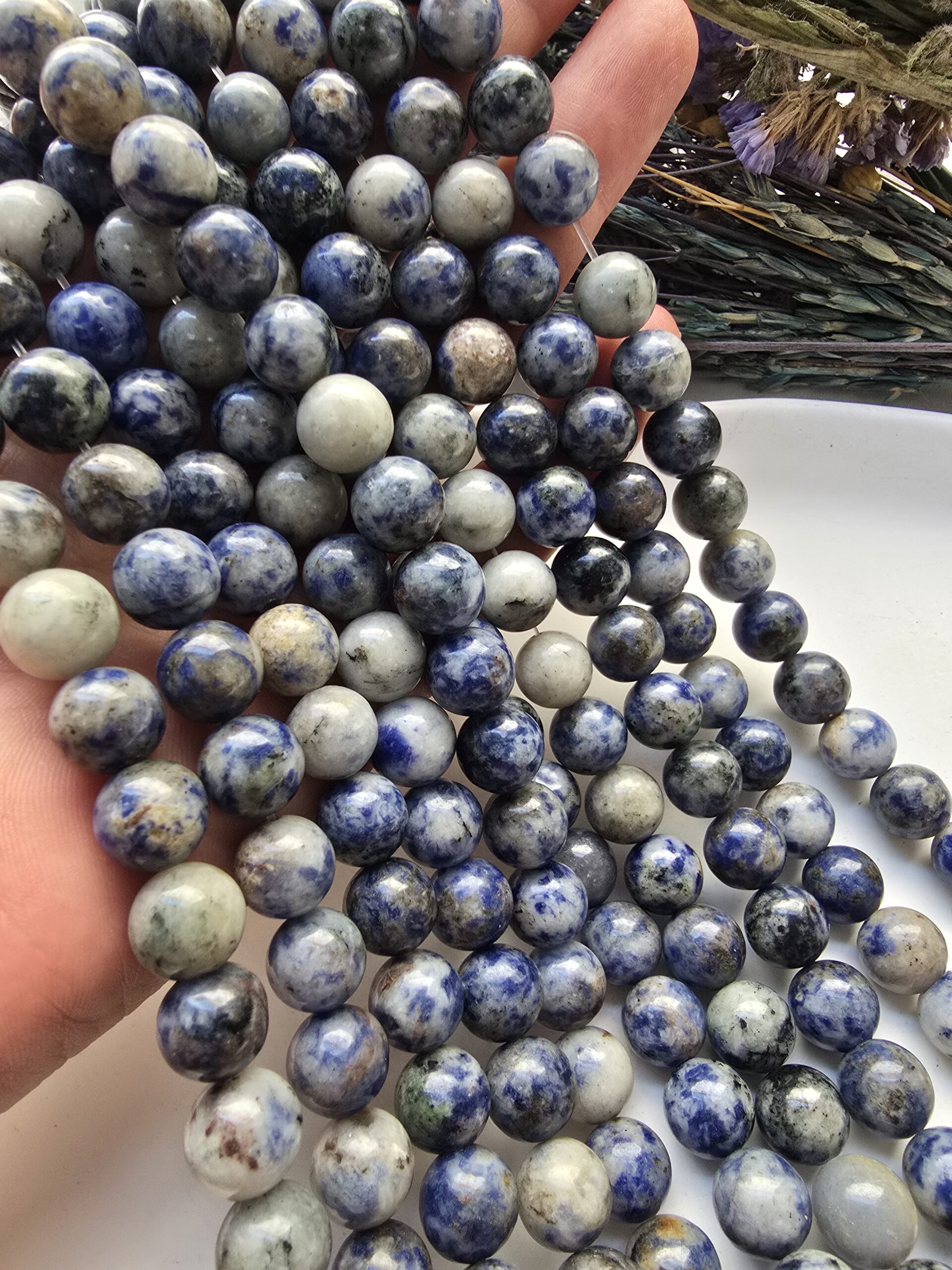 10 MM Küre Sodalit Renkli Ceyt Taşı - Görsel 3