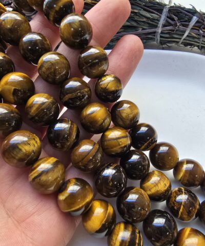 14 MM AAA Doğal Kahve Kaplan Gözü Taş Dizi