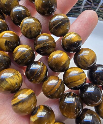 14 MM AAA Doğal Kahve Kaplan Gözü Taş Dizi - Görsel 3
