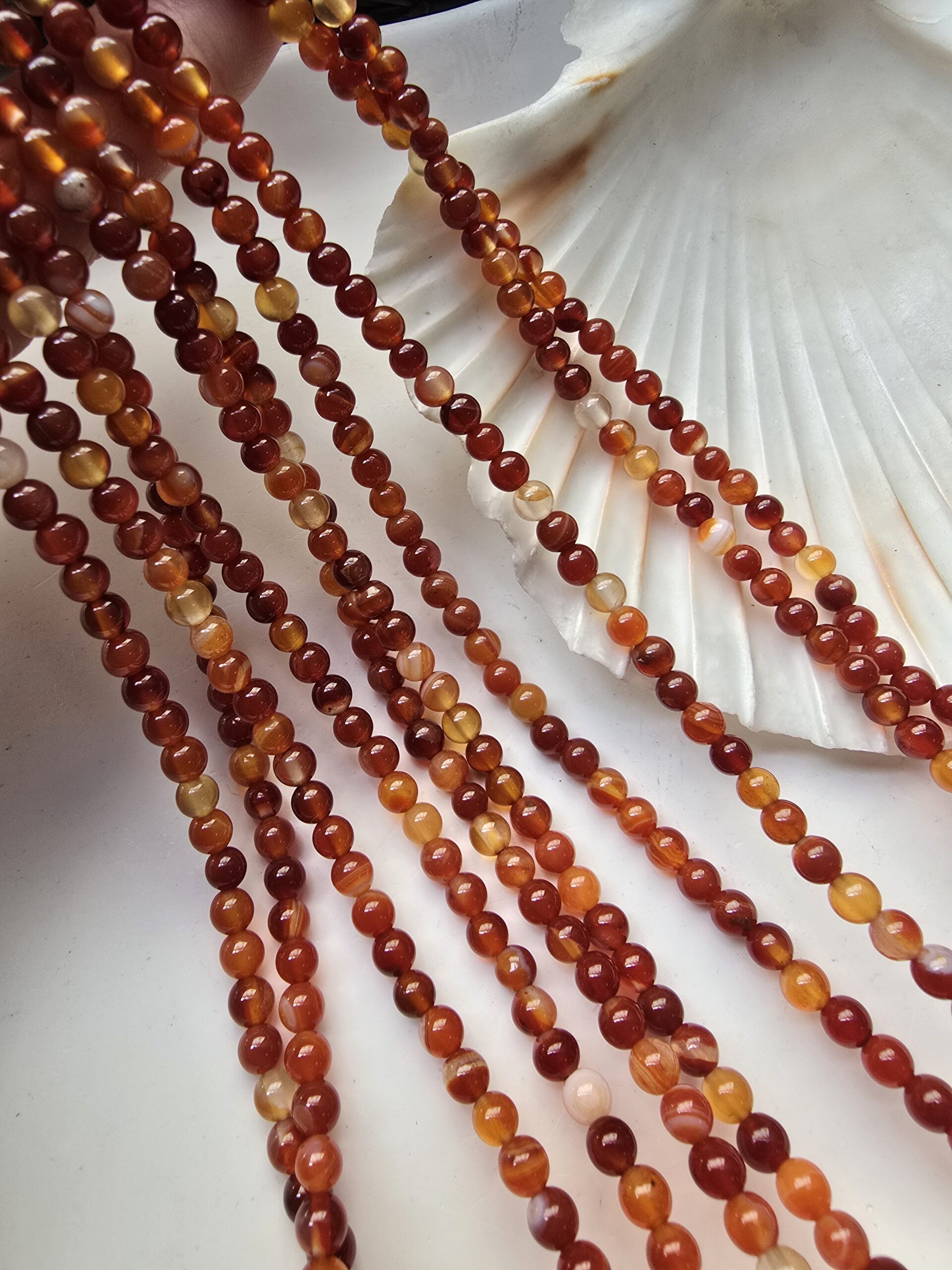 4 MM Küre Açık Kahve Turuncu Mix Akik Taşı - Görsel 2