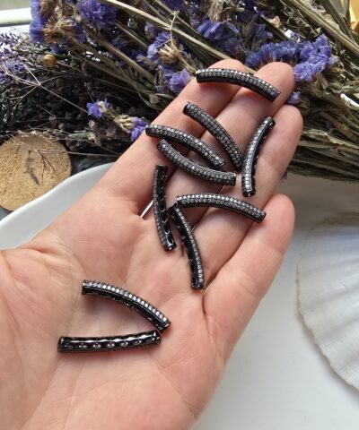 30 MM Beyaz Taşlı Siyah Kasalı Eğik Silindir
