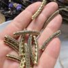 30 MM Siyah Taşlı Altın Renk Kasalı Eğik Silindir - Görsel 2