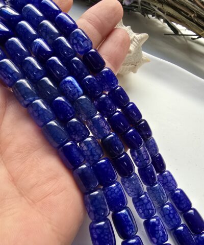 9x11 MM Kesme Silindir Mavi Akik Taşı