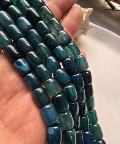 9x11 MM Kesme Silindir Mavi Akik Taşı