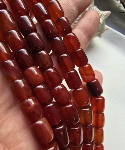 9x11 MM Kesme Silindir Kahve Akik Taşı