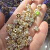 7x6 MM Beyaz Baget Taşlı Altın Kaplama Silindir - Görsel 2