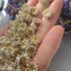 10x4 MM Beyaz Baget Taşlı Altın Kaplama Silindir