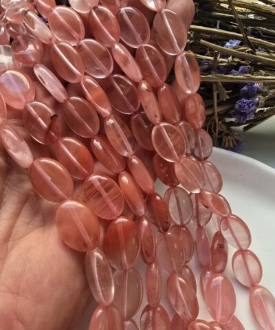13x18 MM Oval Çilek Kuvars Taşı