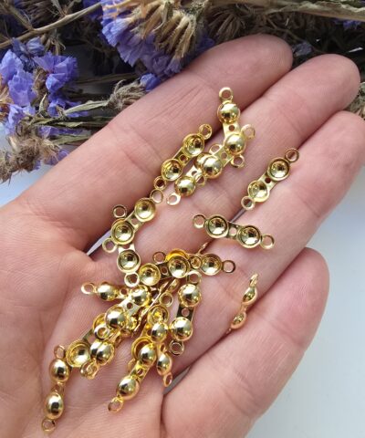 5.5 MM 24 K Altın Kaplama Midye Kapama Takı Aparatı
