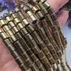 6x6 MM Soft Gold Kesme Silindir Düğüm Gizleme Hematit Doğal Taş