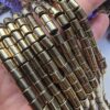 6x6 MM Soft Gold Kesme Silindir Düğüm Gizleme Hematit Doğal Taş - Görsel 2