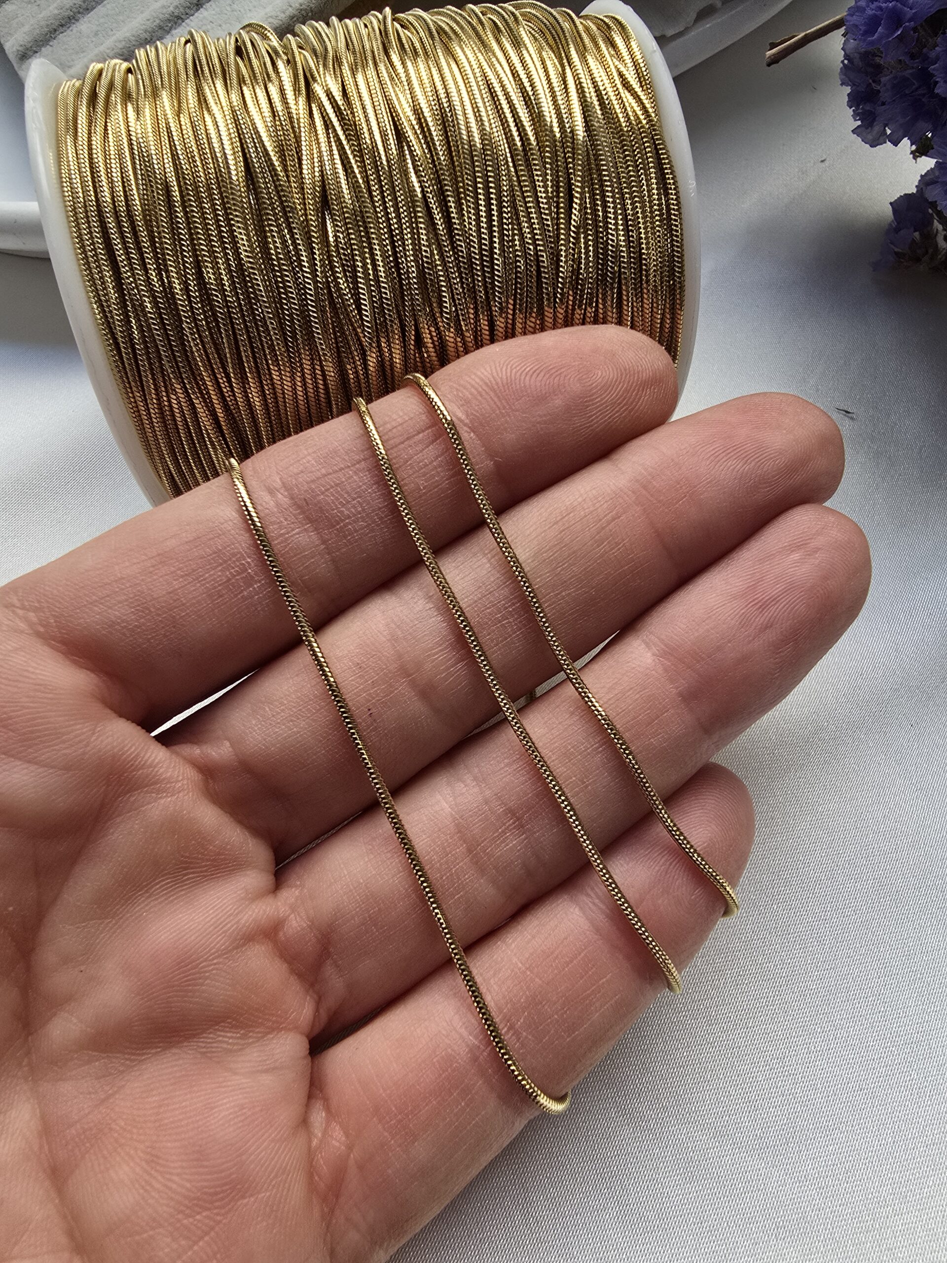 1 MM Alın Kaplama Yılan Model Çelik Takı Zinciri - Görsel 2