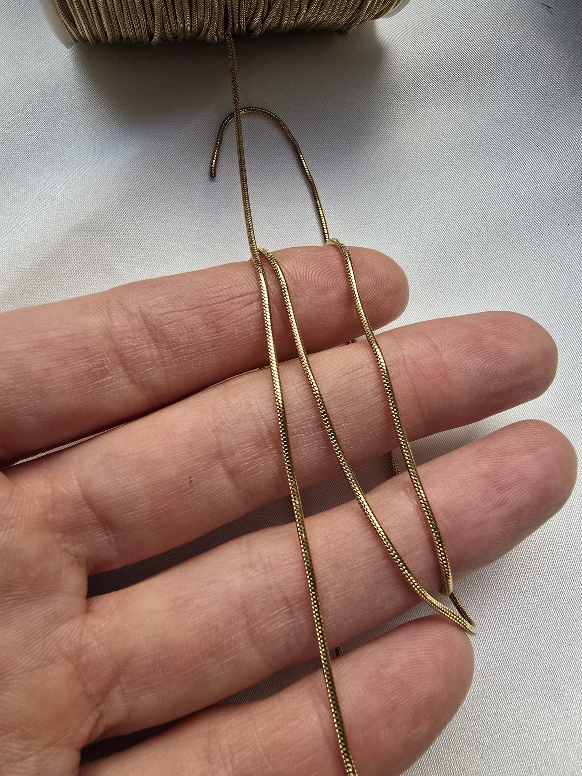 1 MM Alın Kaplama Yılan Model Çelik Takı Zinciri