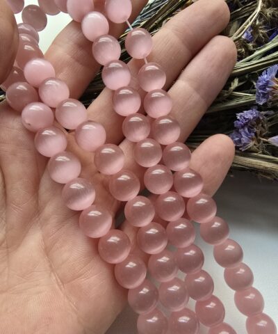 10 MM Küre Pembe Kedi Gözü Taşı