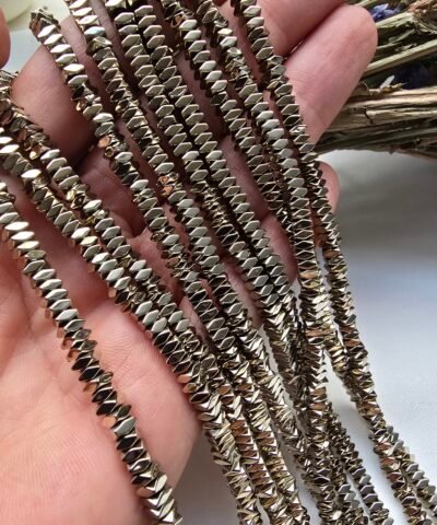 4x2 MM Soft Gold Faset Kesim Kare Hematit Taşı - Görsel 3