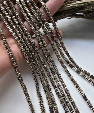 4x2 MM Soft Gold Faset Kesim Kare Hematit Taşı