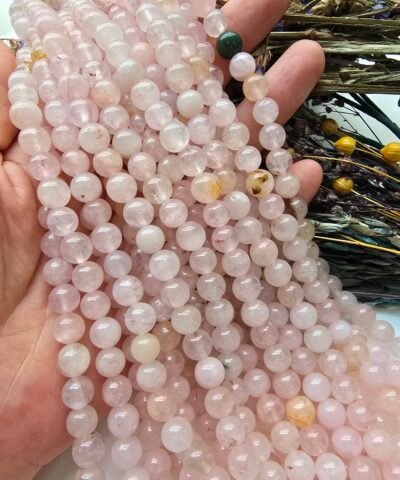 8 MM Gül Kuvars Küre Ceyt Doğal Taş - Görsel 3