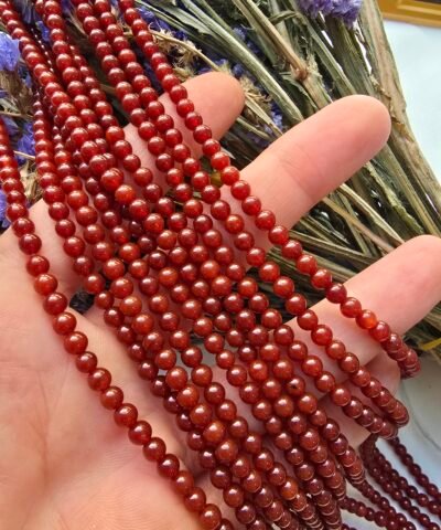 4 MM Küre Koyu Karnelyan Akik Taşı - Görsel 3