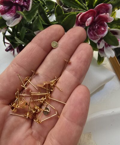 5 MM Altın Kaplama Çelik Küpe Aparatı