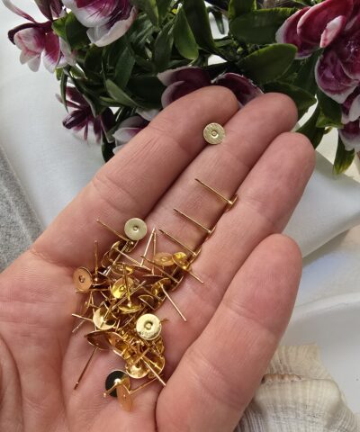 6 MM Altın Kaplama Çelik Küpe Aparatı