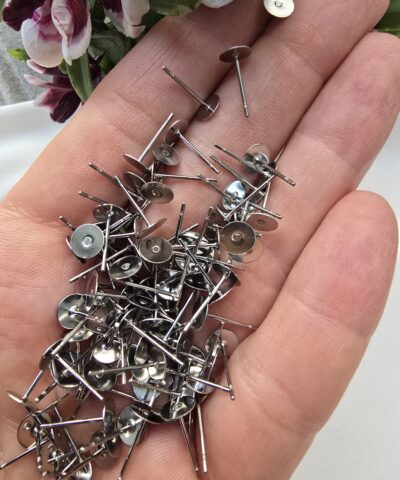6 MM Gümüş Renk Çelik Küpe Aparatı