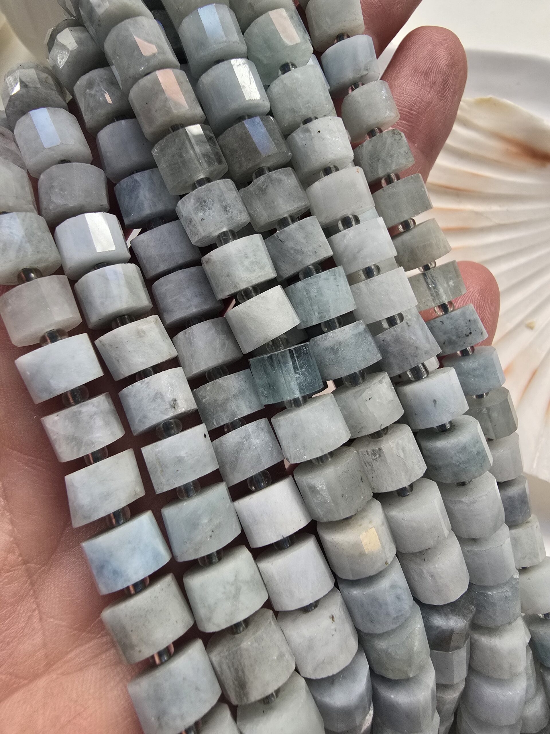 9x6 MM Silindir Akuamarin Doğal Taş - Görsel 2