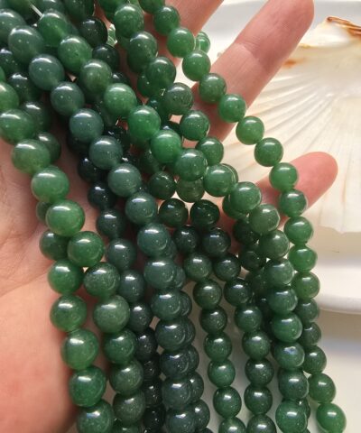 8 MM Koyu Yeşil Küre Ceyt Doğal Taş
