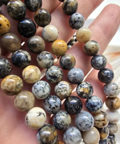 8 MM Küre Kahveringi Fosilli Opal Taşı