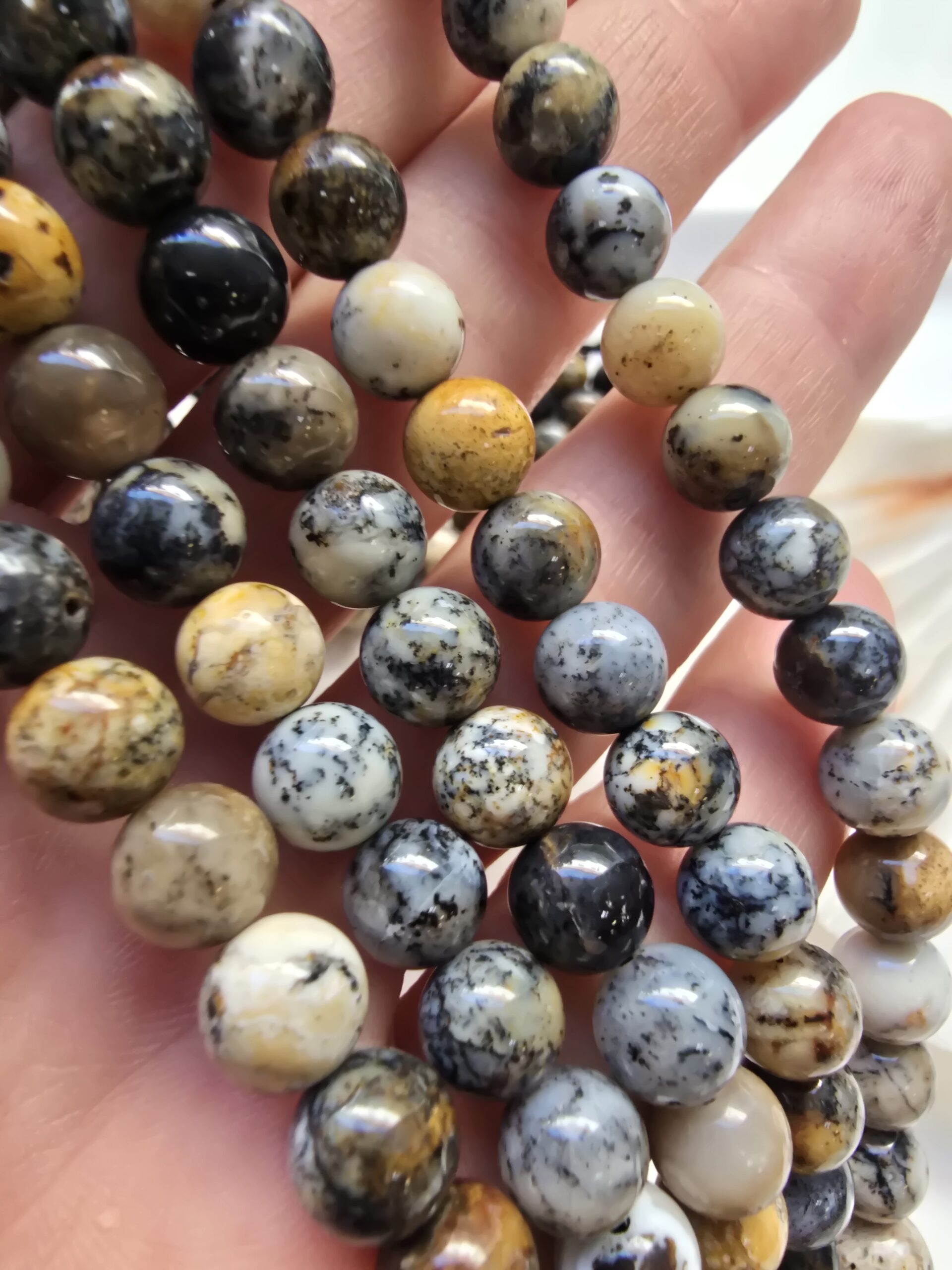 8 MM Küre Kahveringi Fosilli Opal Taşı