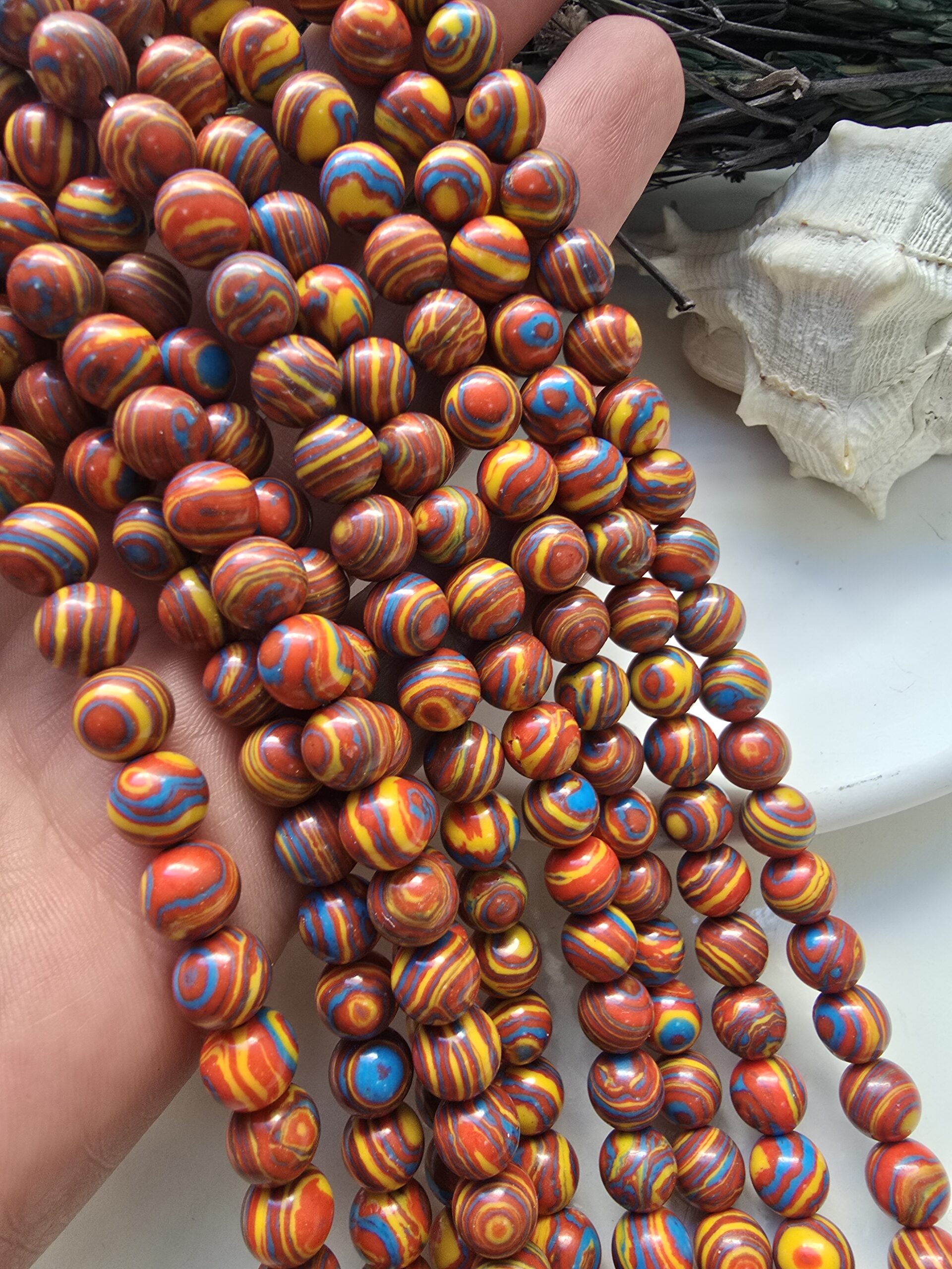 8 MM Sıkma Malakit Küre Ceyt Doğal Taş
