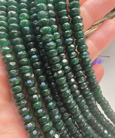 8x5 MM Yeşil Rondela Faset Kesim Doğal Taş