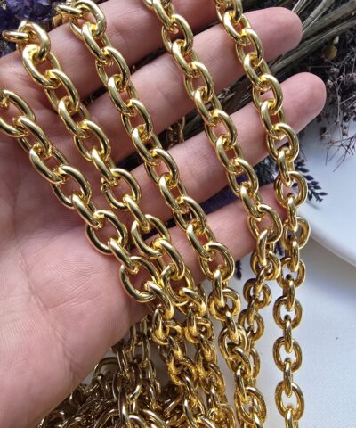 10x12 MM Halka Altın Kaplama Takı Zinciri