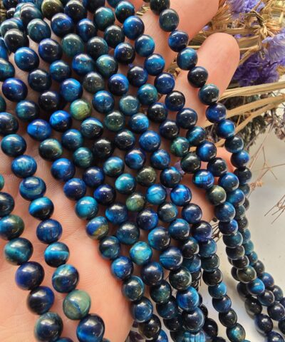 6 MM Küre Turkuaz Kaplan Gözü Doğal Taş Dizi - Görsel 3