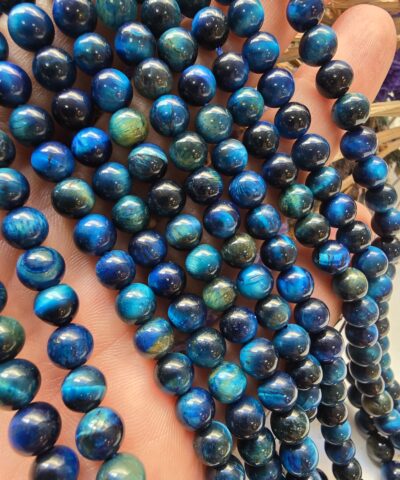 6 MM Küre Turkuaz Kaplan Gözü Doğal Taş Dizi