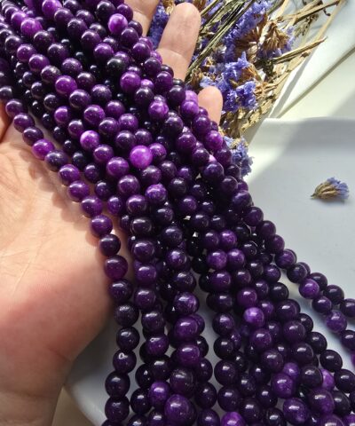 8 MM Küre Canlı Mor Ceyt Taşı