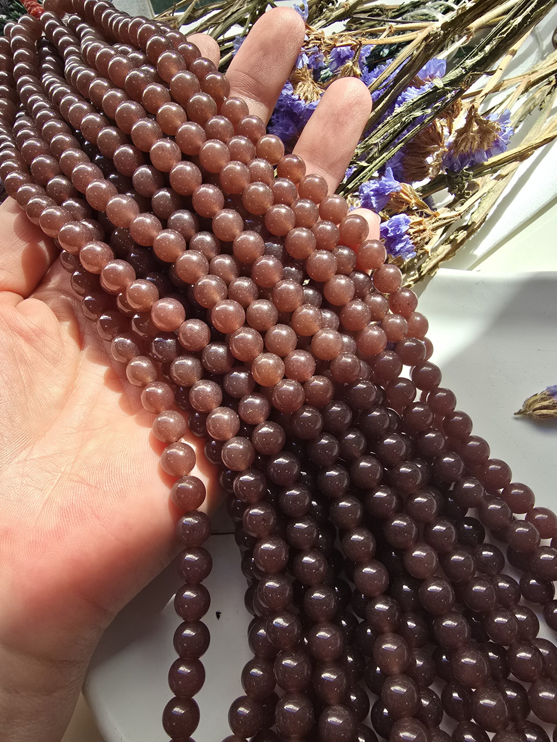 8 MM Küre Granat Lal Ceyt Kuvars Taşı