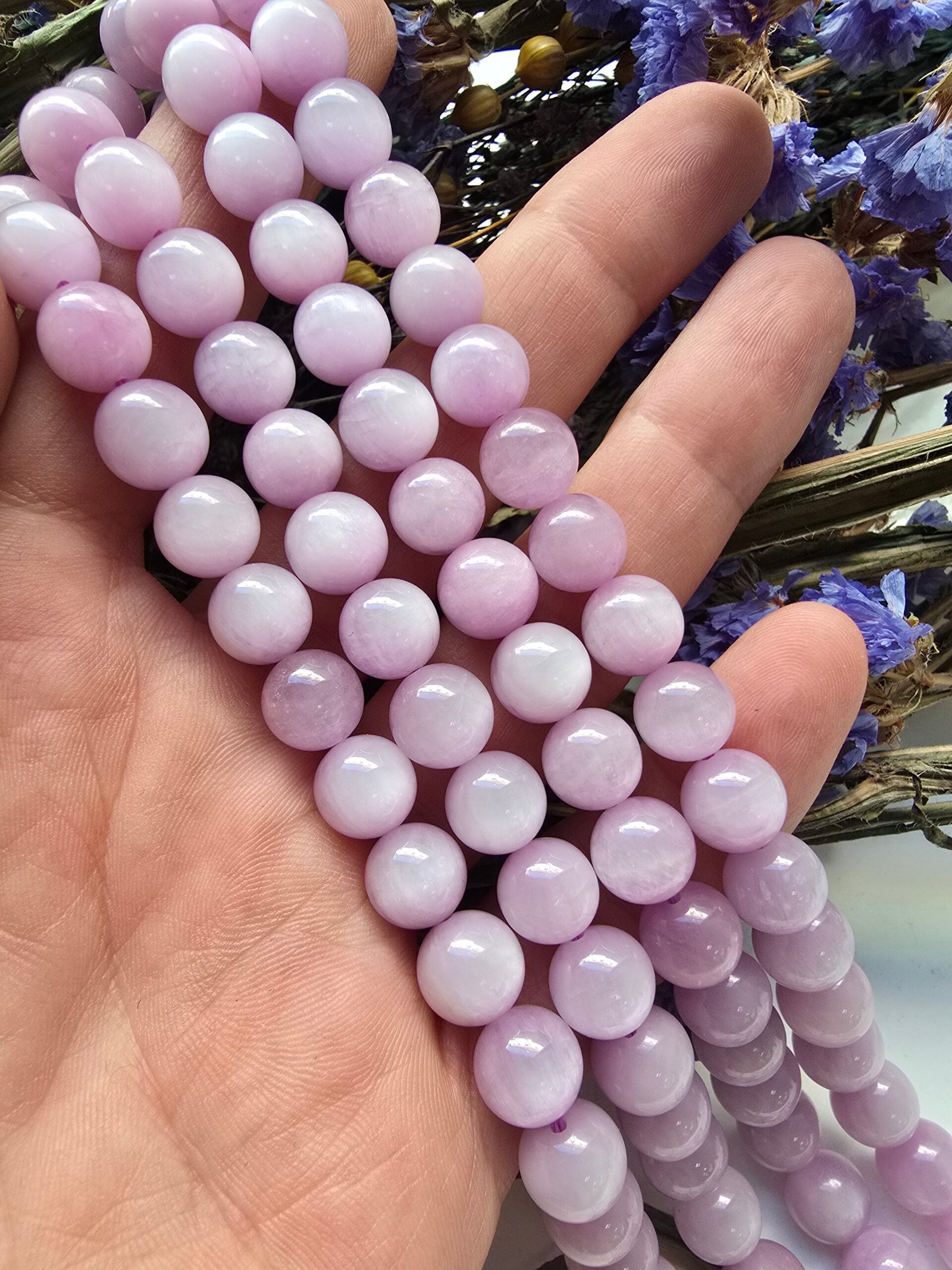 8 MM Küre Kunzit Doğal Taş Dizi