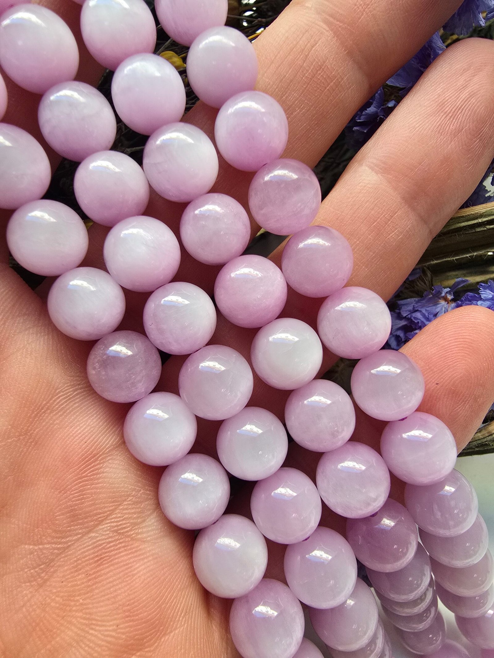 8 MM Küre Kunzit Doğal Taş Dizi - Görsel 2