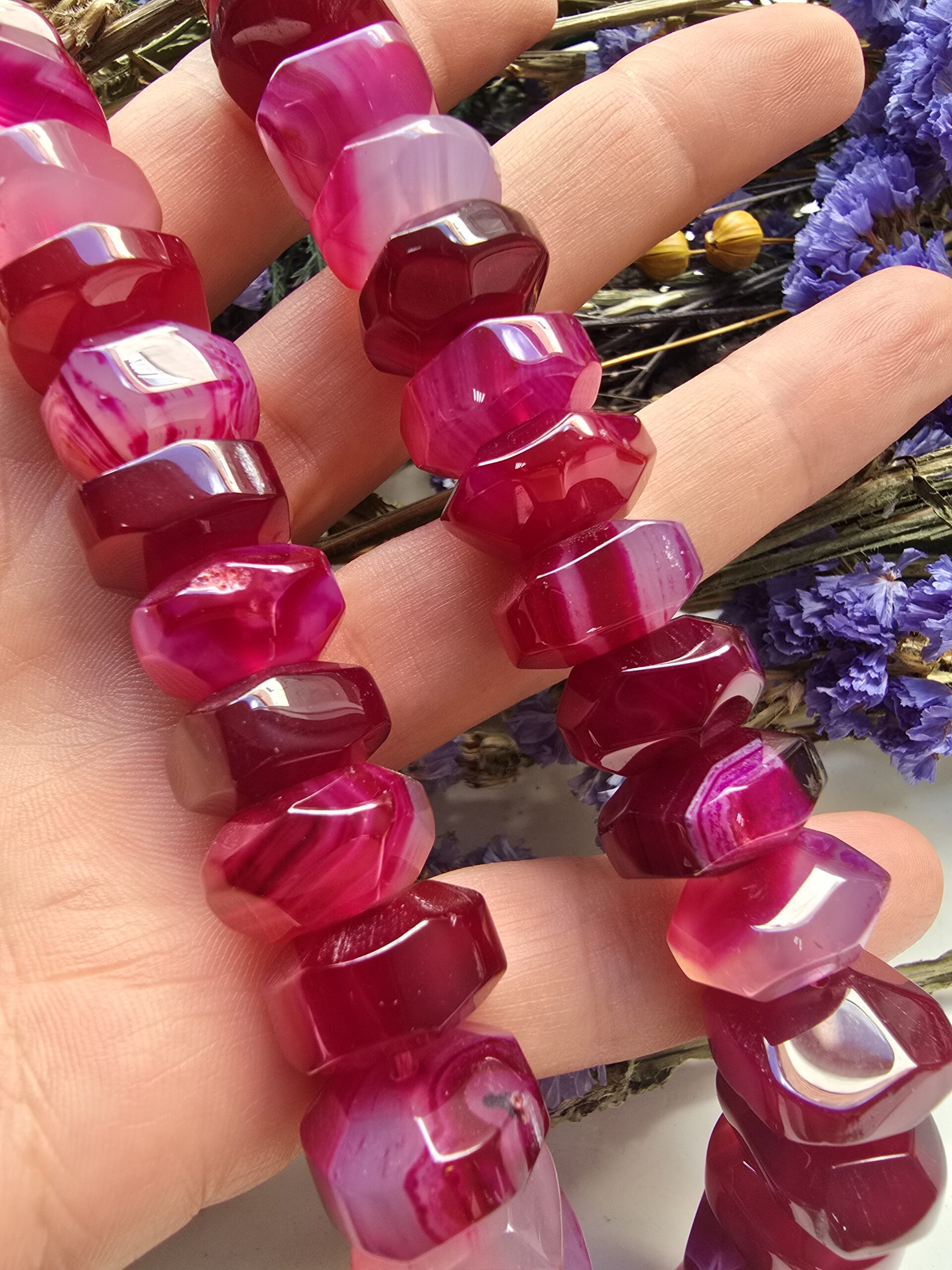 15x10 MM Petek Rondela Fujya Akik Taşı - Görsel 2