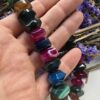 15x10 MM Petek Rondela Mix Renkli Akik Taşı - Görsel 2
