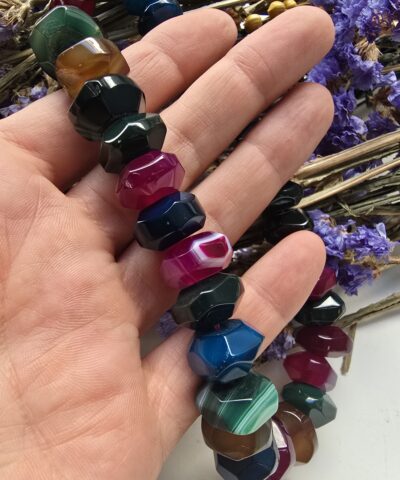 Alternative view of 15x10 MM Petek Rondela Mix Renkli Akik Taşı