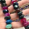 15x10 MM Petek Rondela Mix Renkli Akik Taşı