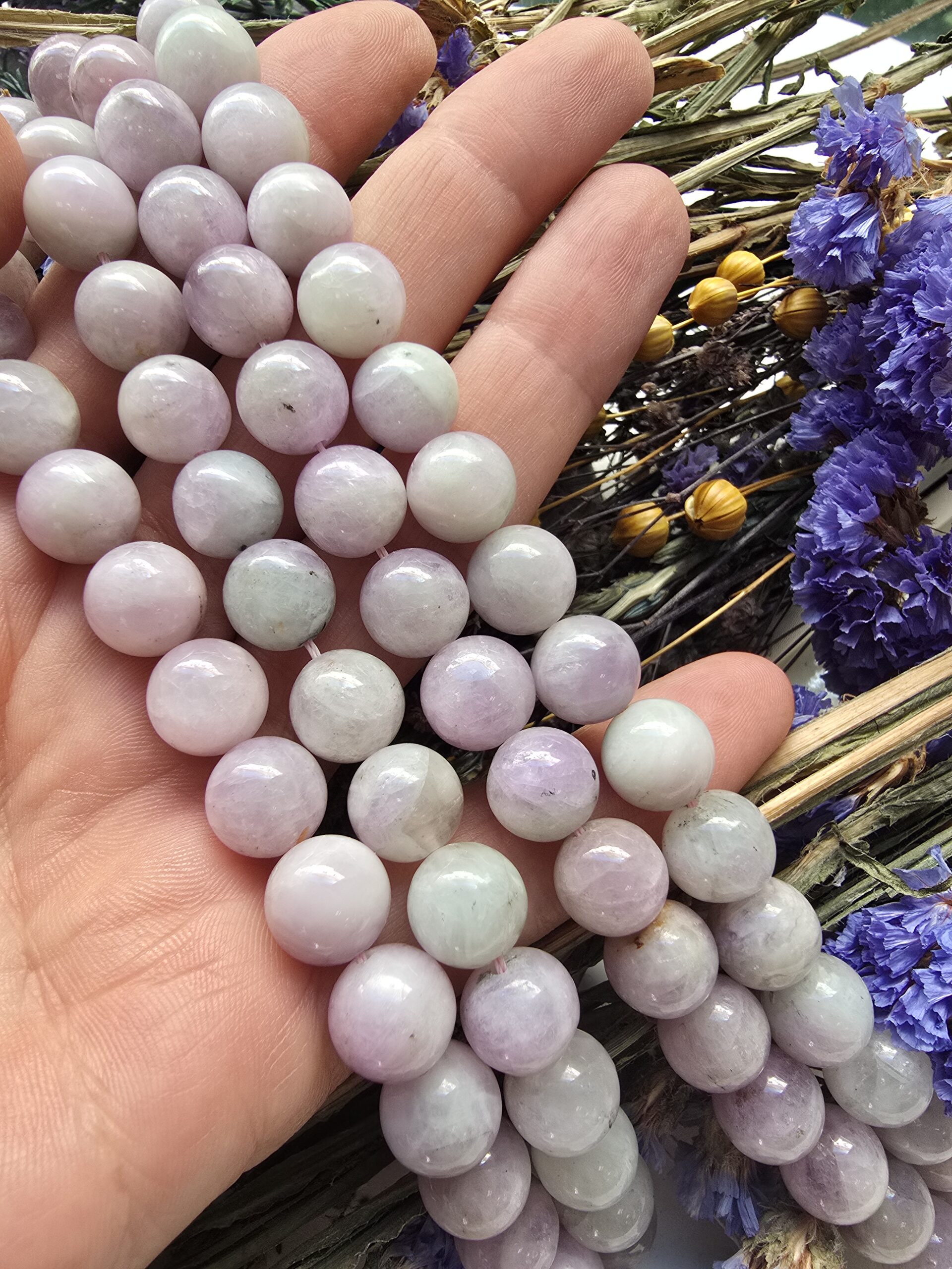 10 MM Küre Kunzit Doğal Taş Dizi