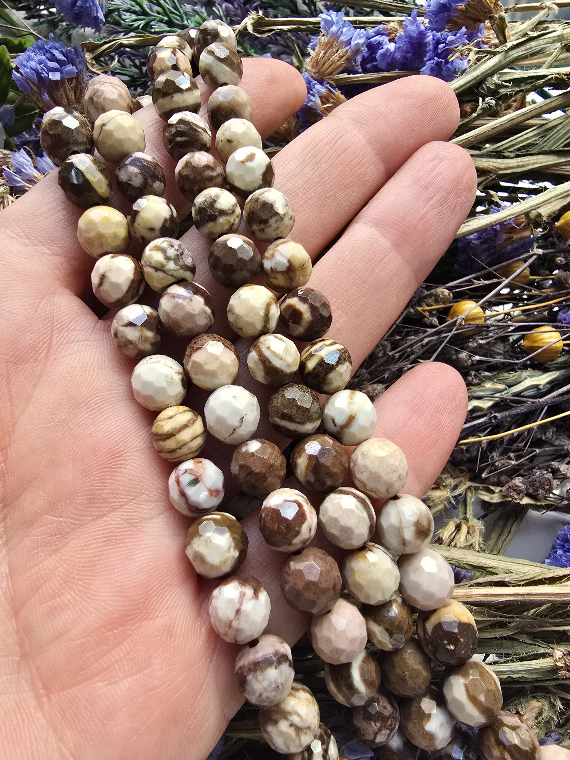 8 MM Faset Kesim Zebra Jasper Taşı - Görsel 2