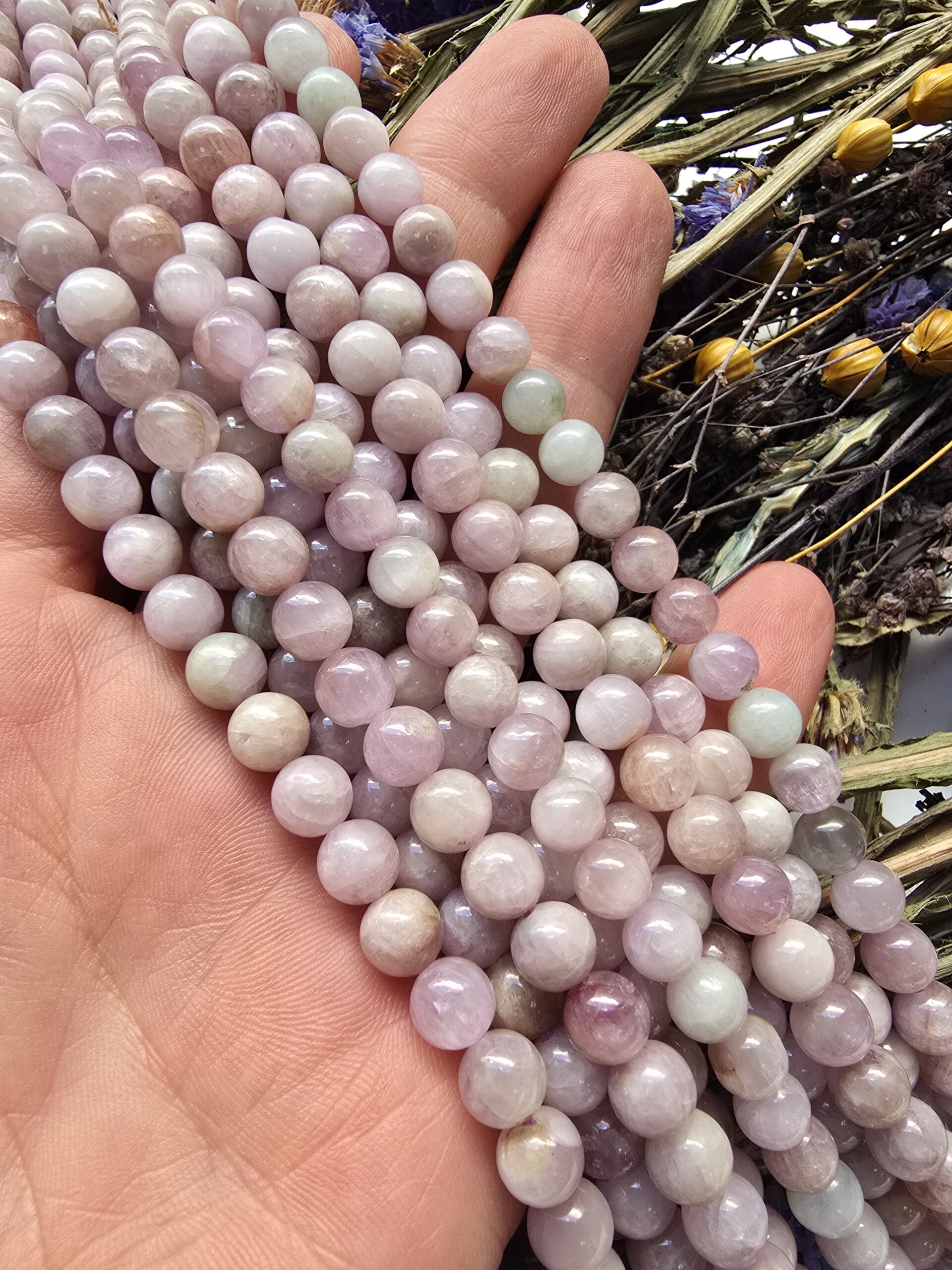 6 MM Küre Kunzit Doğal Taş Dizi - Görsel 3