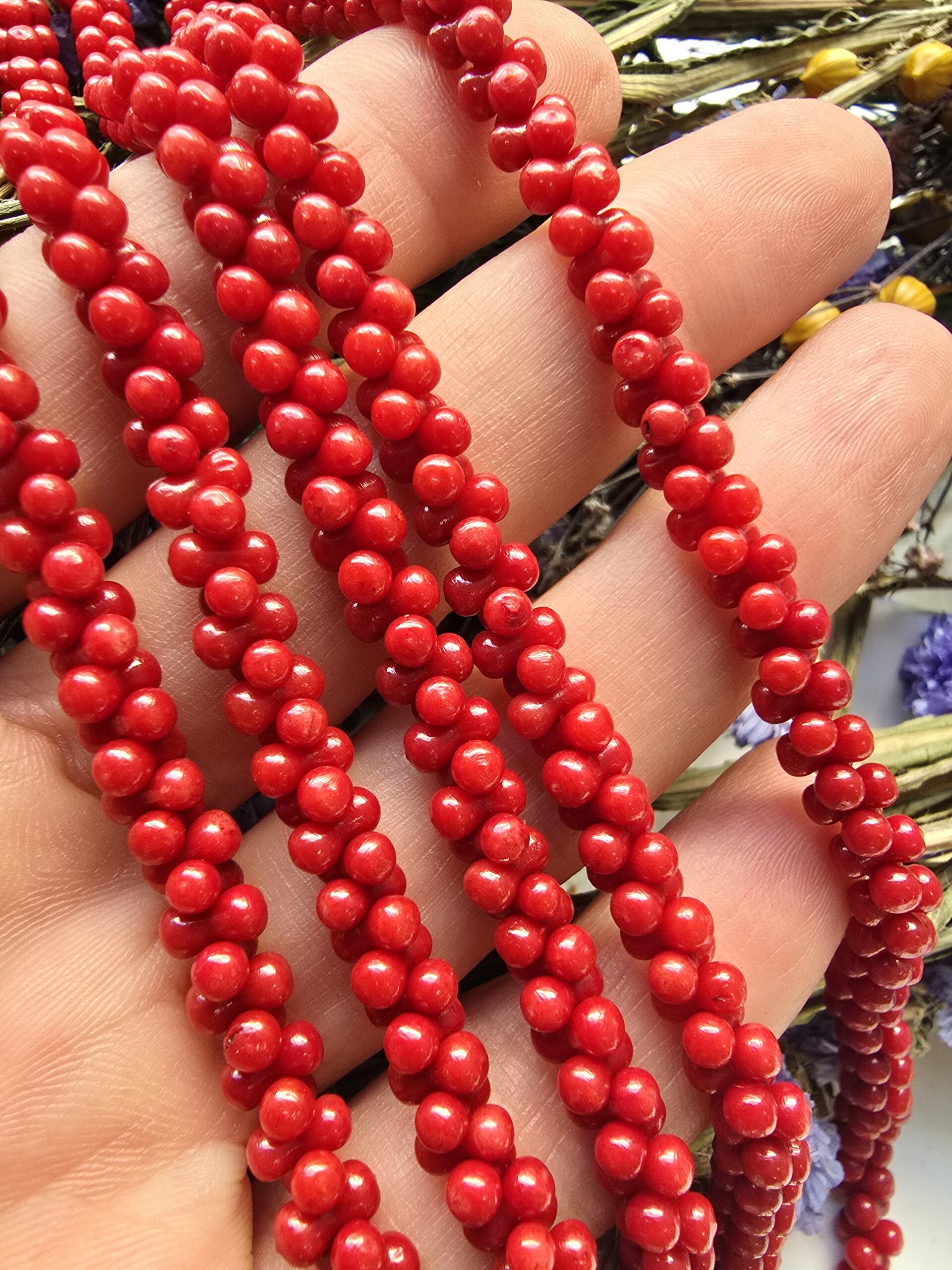 3x6 MM Kemik Şekilli Mercan Doğal Taşı - Görsel 2