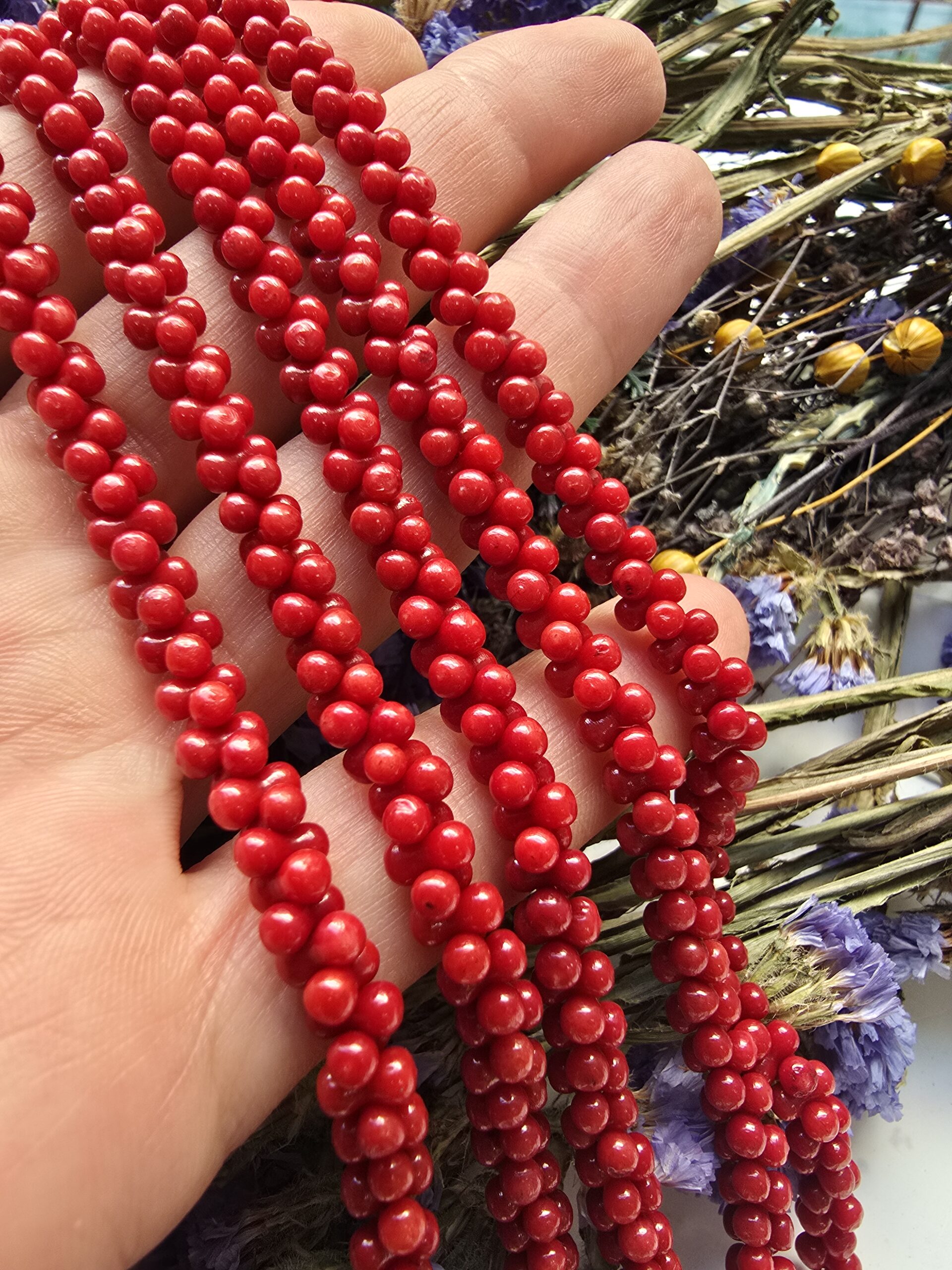3x6 MM Kemik Şekilli Mercan Doğal Taşı - Görsel 3