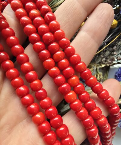 6x5 MM Rondela Mercan Doğal Taş